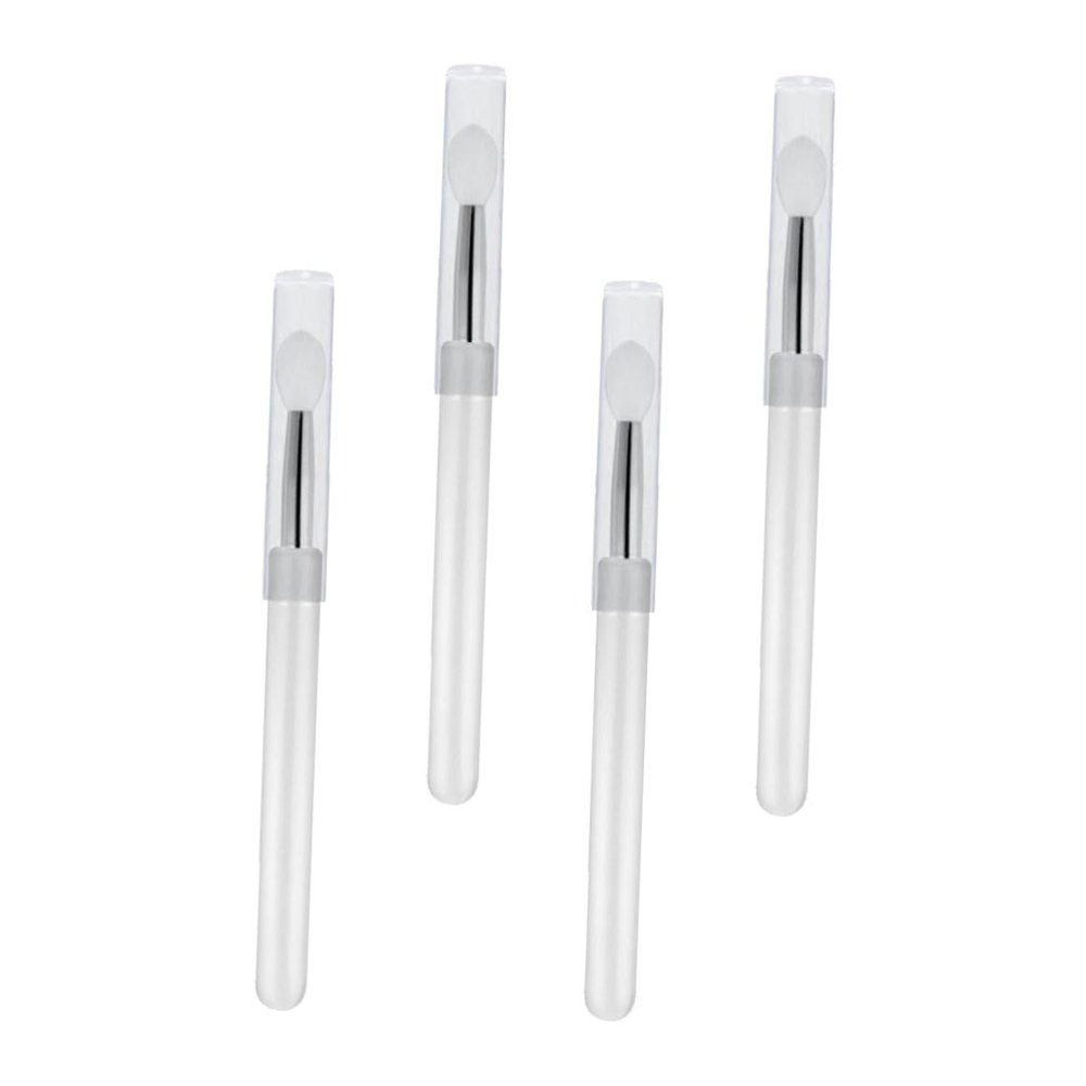 Beavorty 8pcs Portable Silicone Lip Brushes Soft Lipstick Applicators Eyeshadow Makeup Brushes Covers for Easy Carrying for Travel and Daily Use
