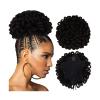 GRFIT Women Chignon Dreadlock Bun Afro High Puff Drawstring Ponytail Hair Bun Hairpieces Faux Locs Clip In Ponytail Extensions Synthetic Hair Buns Pieces for Black Women Bun Hair (Color : L 1B) view 1