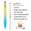 2 Pack Ponytail Extension with Elastic Tie Straight Sleek Wrap Around Braid Ponytail Yellow Blue Gradient 26 Inch (Yellow/Blue#) view 2