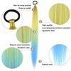 2 Pack Ponytail Extension with Elastic Tie Straight Sleek Wrap Around Braid Ponytail Yellow Blue Gradient 26 Inch (Yellow/Blue#) view 3