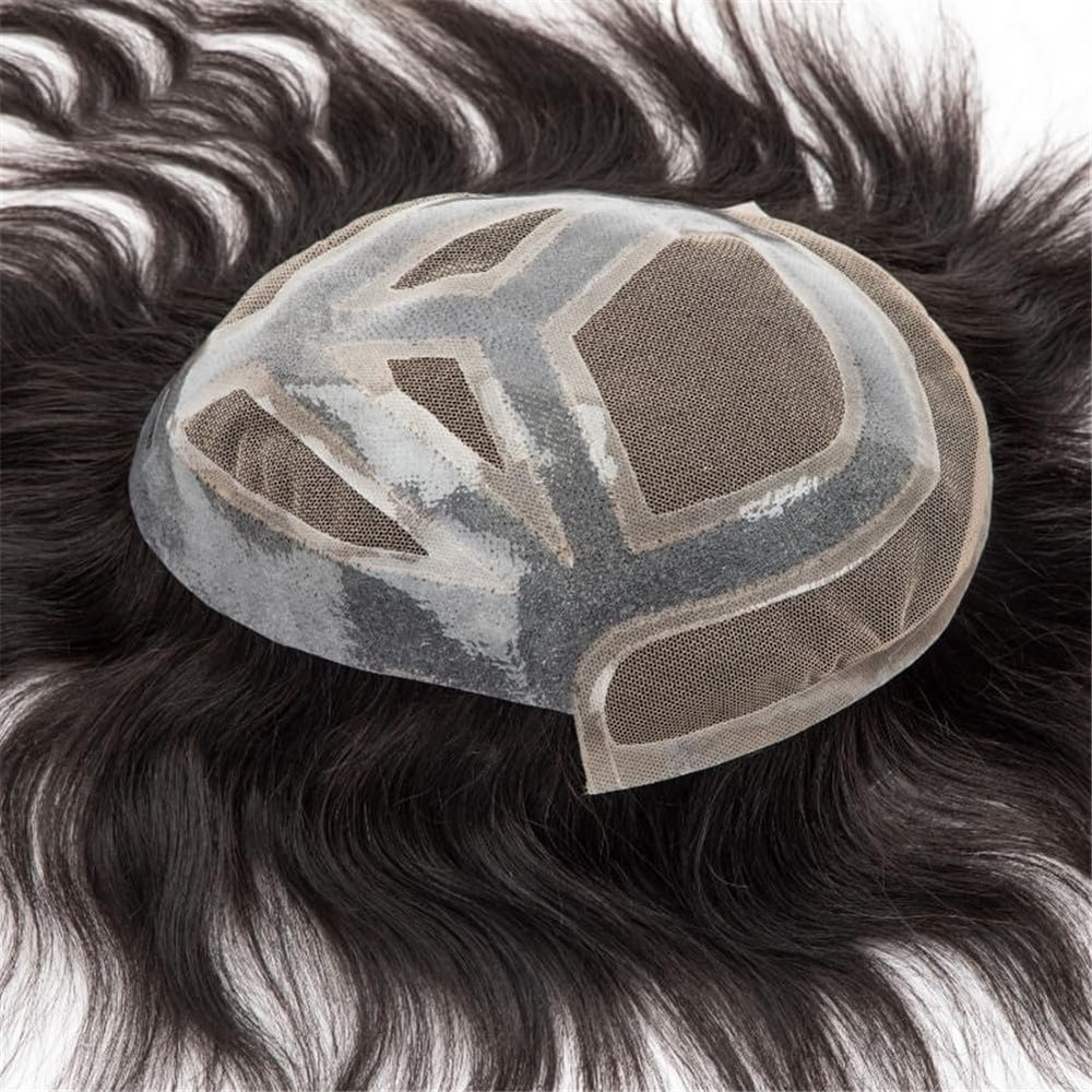 100% Natural Human Hair Toupee Wig Exhuast Systems Wig For Men Hair Prosthesis Lace With Pu 230 6x9#Straight#130%