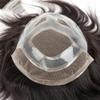 100% Natural Human Hair Toupee Wig Exhuast Systems Wig For Men Hair Prosthesis Lace With Pu 230 6x9#Straight#130% view 2