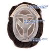Male Hair Prosthesis With Lace Front 100% Indian Human Hair Toupee Exhuast Systems Wig For Men 2# 8x10#Straight#130% view 3