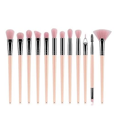 Makeup Brush 12pcs Foundation Cosmetic Eyebrow Eyeshadow Brush Tools Multifunctional Cosmetic Professiaonal Brush Beauty (Color : Pink)