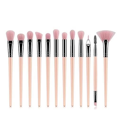 Makeup Brush 12pcs Foundation Cosmetic Eyebrow Eyeshadow Brush Tools Multifunctional Cosmetic Professiaonal Brush Beauty (Color : Pink)