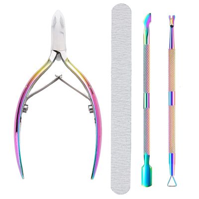 Cuticle Trimmer Cuticle Remover with Cuticle Pusher, Gel Polish Remover Kit Professional Cuticle Cutter Nipper Scissor Pedicure Manicure Tools for Fingernails and Toenails Dead Skin, Nail Files
