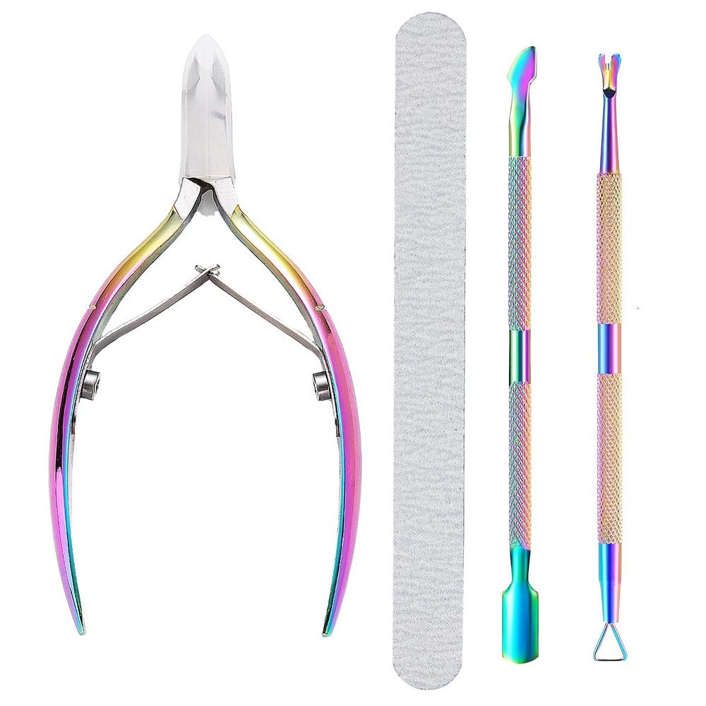 Cuticle Trimmer Cuticle Remover with Cuticle Pusher, Gel Polish Remover Kit Professional Cuticle Cutter Nipper Scissor Pedicure Manicure Tools for Fingernails and Toenails Dead Skin, Nail Files