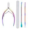 Cuticle Trimmer Cuticle Remover with Cuticle Pusher, Gel Polish Remover Kit Professional Cuticle Cutter Nipper Scissor Pedicure Manicure Tools for Fingernails and Toenails Dead Skin, Nail Files view 1