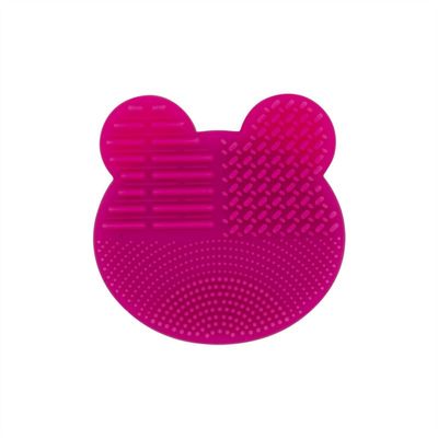 Makeup Brush Cleaning Mat, Silicone Makeup Brush Cleaner Makeup Brush Cleaner Brush Cleaning Pad Color Brush Cleaner Pad For Brushes Sponge and Puff (Rose)