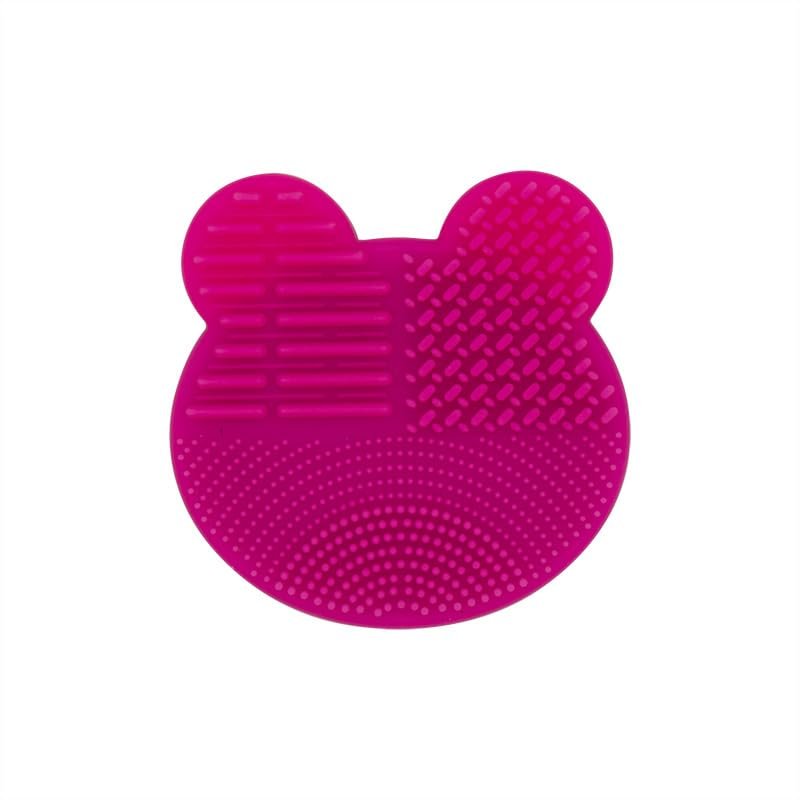 Makeup Brush Cleaning Mat, Silicone Makeup Brush Cleaner Makeup Brush Cleaner Brush Cleaning Pad Color Brush Cleaner Pad For Brushes Sponge and Puff (Rose)