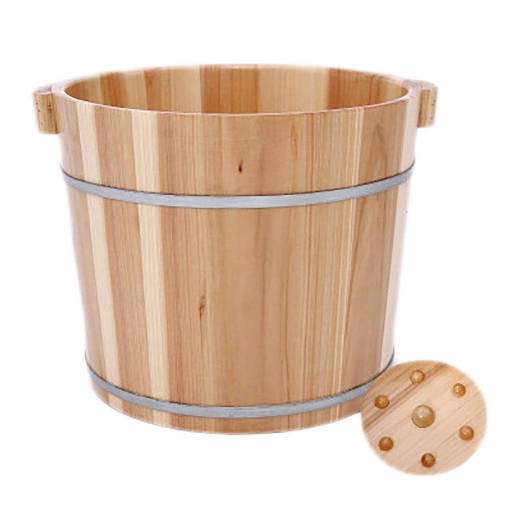 BABYCE Foot Soak Handmade Wooden Footbath Tubs, Foot Relaxing Barrel Foot Bath Spa Bowl for Feet Stress Relief (Color : A)
