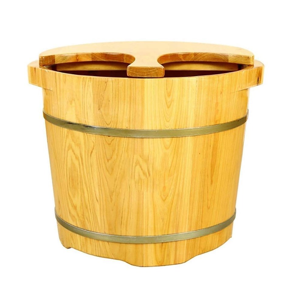KIZMIQ Foot Spas for Home Use Foot Spa Bath Tub,Solid Wood Foot Basin for Soaking Foot,Toe Nails,and Ankles,Pedicure,Portable Foot Tub