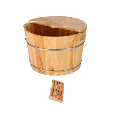 BABYCE Foot Soak Handmade Wooden Footbath Tubs, Foot Relaxing Barrel Foot Bath Spa Bowl for Feet Stress Relief (Color : C)