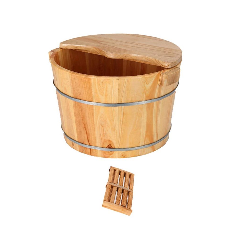 BABYCE Foot Soak Handmade Wooden Footbath Tubs, Foot Relaxing Barrel Foot Bath Spa Bowl for Feet Stress Relief (Color : C)