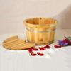 BABYCE Foot Soak Thicken Foot Basin Wooden Foot Bath Foot Barrel Wooden for Foot Bath, Massage, Spa, Sauna, Soak, Durable Foot Basin with Lid Foot Bath Spa Bowl for Feet Stress Rel view 3