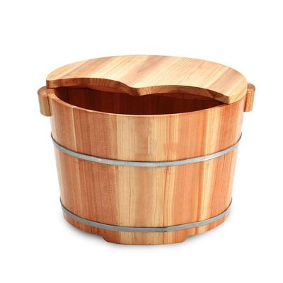 BABYCE Foot Soak Smooth and Delicate Pedicure Bucket, Solid Wood Foot Tub, Massage, Spa, Sauna, Soaking Foot Bath Spa Bowl for Feet Stress Relief
