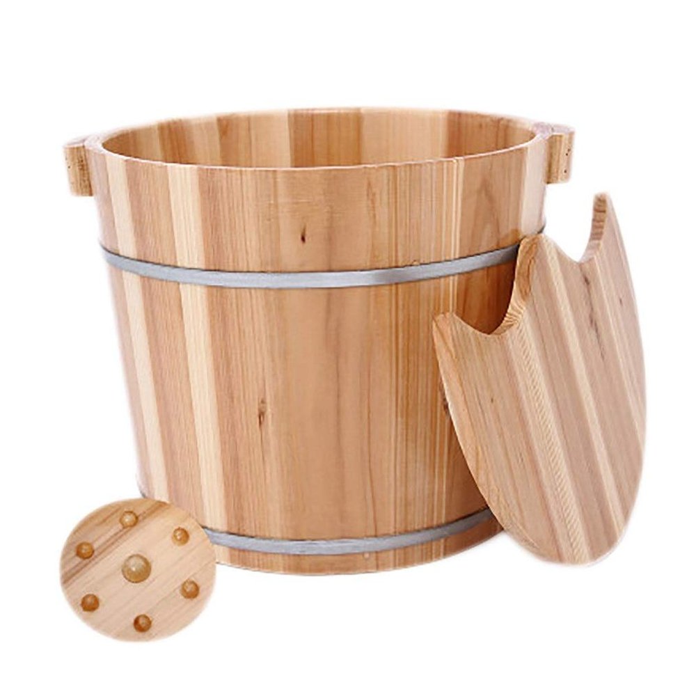 BABYCE Foot Soak Handmade Wooden Footbath Tubs, Foot Relaxing Barrel Foot Bath Spa Bowl for Feet Stress Relief (Color : B)
