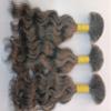 100% Natural Raw Unprocessed Hair Extensions (Grey), Indian Grey Braiding Wavy Human Grey Hair Extensions salt and pepper. non-sewn bulk/braid grey salt and pepper human hair. (26 Inches) view 1