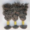 100% Natural Raw Unprocessed Hair Extensions (Grey), Indian Grey Braiding Wavy Human Grey Hair Extensions salt and pepper. non-sewn bulk/braid grey salt and pepper human hair. (26 Inches) view 2