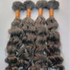 100% Natural Raw Unprocessed Hair Extensions (Grey), Indian Grey Braiding Wavy Human Grey Hair Extensions salt and pepper. non-sewn bulk/braid grey salt and pepper human hair. (26 Inches) view 3