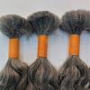 100% Natural Raw Unprocessed Hair Extensions (Grey), Indian Grey Braiding Wavy Human Grey Hair Extensions salt and pepper. non-sewn bulk/braid grey salt and pepper human hair. (26 Inches) view 4
