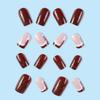 Christmas Fake Nails French Press on Nails Short Square RIICFDD Wine Red Christmas Nails with Cute Christmas Cap Designs Glitter Full Cover Stick on Nails False Nails for Women and Girls 24 Pcs view 4