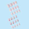 24 Pcs Christmas Press on Nails Medium Square RIICFDD Fake Nails Nude Pink Cute Deer Pattern Full Cover False Nails with Glitter Stripe Designs Stick on Nails Acrylic Winter Nails for Women Girls view 3