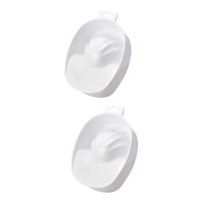 Beavorty 2pcs Nail Care Bowl Single-layer Soaking Tray for Manicure Rectangular Nail Removal Bowl for Gel Polish White for Home Salon Use