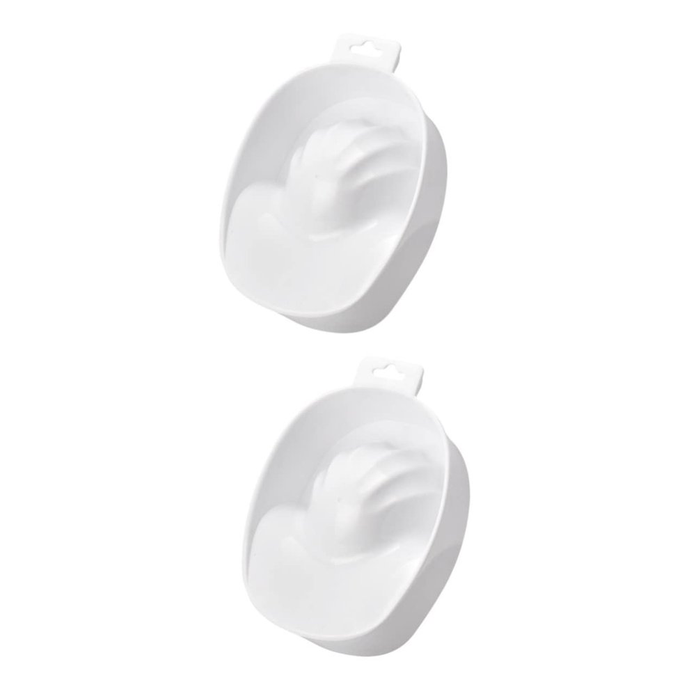 Beavorty 2pcs Nail Care Bowl Single-layer Soaking Tray for Manicure Rectangular Nail Removal Bowl for Gel Polish White for Home Salon Use