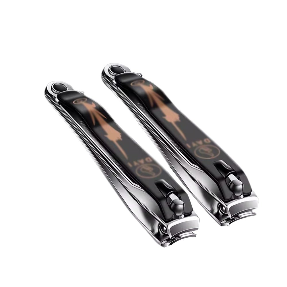 2 Pcs Household Large Flat Nail Clipper with Nail File, Durable Sharp Cutting Edge, Unisex