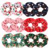 12pcs Christmas Hair Scrunchies for Women Girls Santa Christmas Tree Deer Bells Snowman Scrunchie Elastics Hair Bands Xmas Hair Accessories view 1