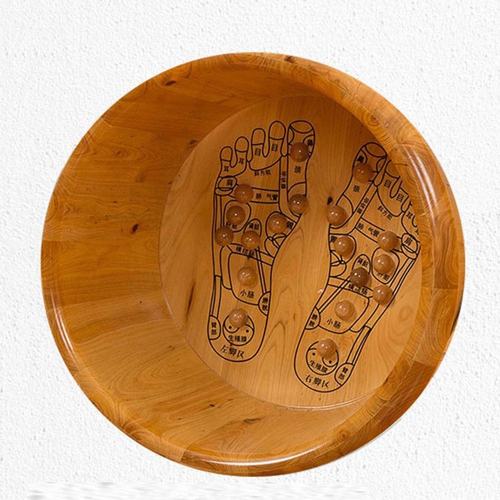 BABYCE Foot Soak Foot Tub Wooden, Cedar Foot Tub for Soaking Feet, Household Pedicurebarrels Sauna Barrel Foot Bath Spa Bowl for Feet Stress Relief
