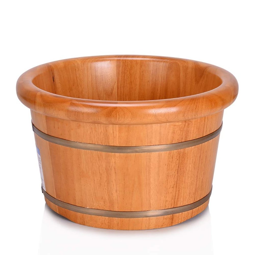 BABYCE Foot Soak Foot Bath Wooden Bucket Foot Spa Household Wash Basin Foot Bath Spa Bowl for Feet Stress Relief (Color : A)