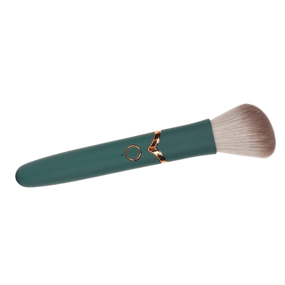 Rechargeable Makeup Brush, 180mAh Battery 10 Vibration Gears Electric Beauty Brush Green Soft Hair Waterproof For Travel Use