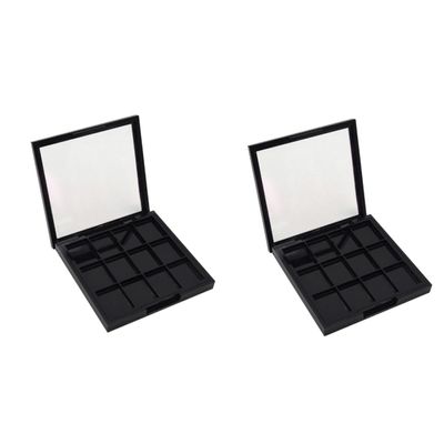 Beavorty 2pcs Empty Eyeshadow Palette Eye Makeup Storage Box for Women and Girls for Beginners Organize Different Colors One Stylish Case