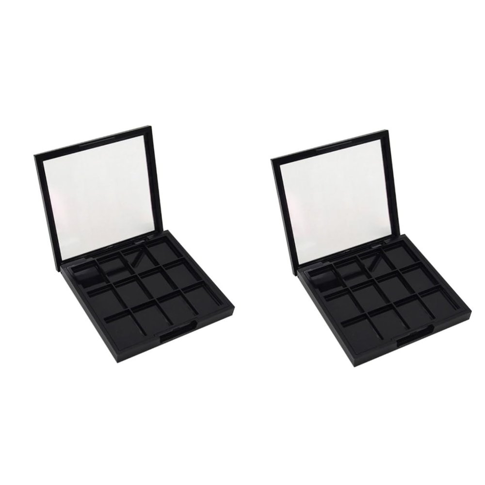 Beavorty 2pcs Empty Eyeshadow Palette Eye Makeup Storage Box for Women and Girls for Beginners Organize Different Colors One Stylish Case