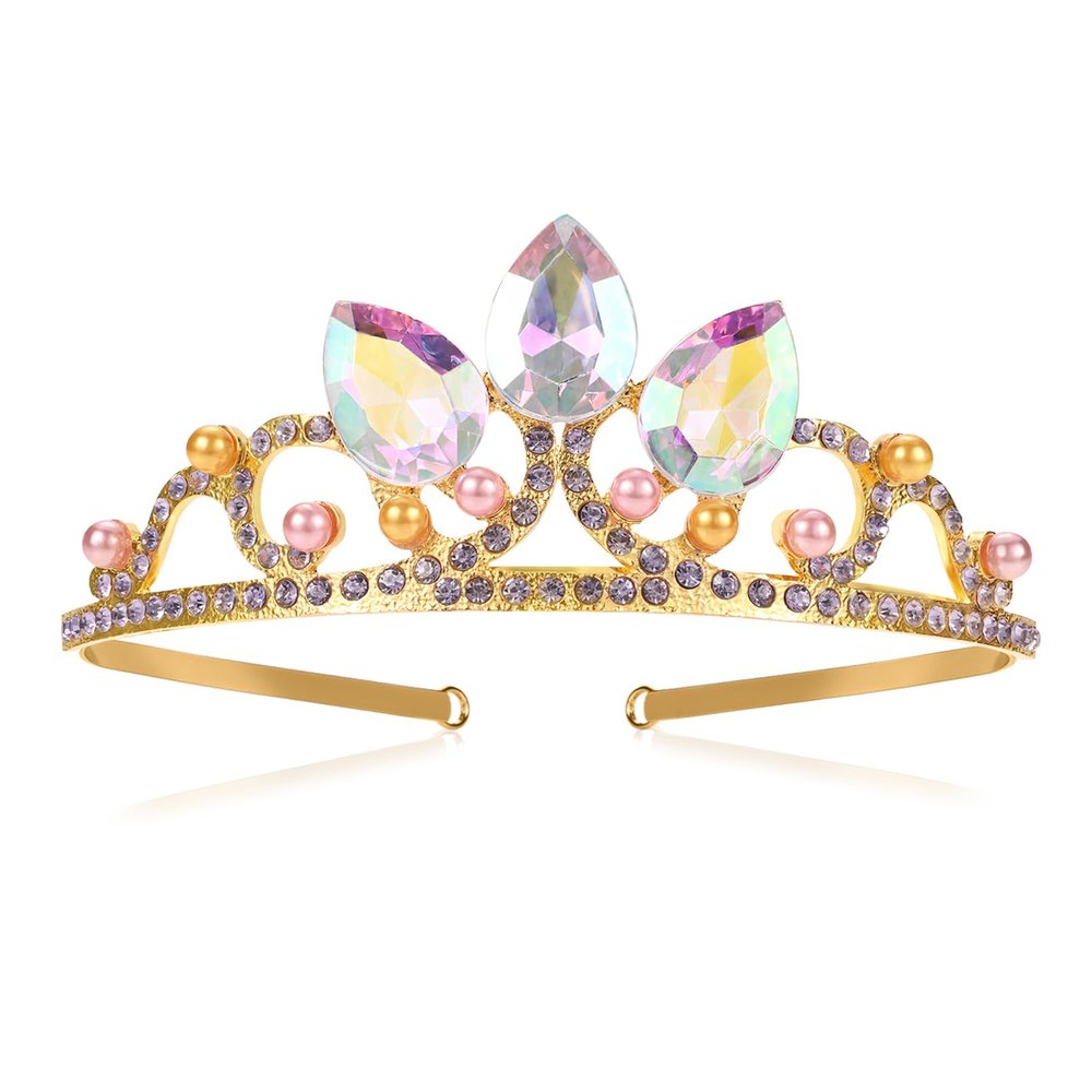 Rapunzel Crown Costume Headpiece Aurora Tangled Birthday Headband Gold Princess Tiara