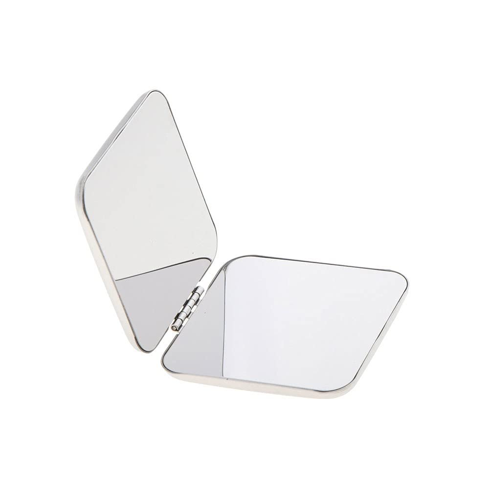 INLIMA Mirror 2pcs Mini Compact Magnifying Mirror,Stainless Steel Cosmetic Makeup Vanity Mirror,Portable Double-Sided Fold Makeup Mirror