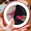 INLIMA Mirror Rechargeable Mini Portable Round HD Makeup Cosmetic Mirror with Lights Makeup Light (Color : Blue) view 2