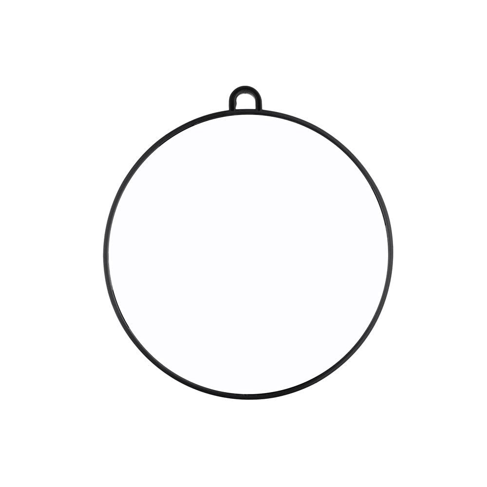 INLIMA Mirror Makeup Mirror,Round Mirror,Large Professional Hairdressing Handheld Salon Round Mirror, 28cm Diameter Black