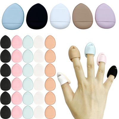 35pcs Finger Powder Puff Mini Powder Puff Finger Puff Makeup Sponge Under Eye Concealer Sponge