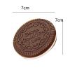 INLIMA Mirror Chocolate Cookie Mini Pocket Mirror with Comb Princess Portable Sandwich Biscuit Shape Makeup Cosmetic Folding Mirror view 2