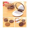 INLIMA Mirror Chocolate Cookie Mini Pocket Mirror with Comb Princess Portable Sandwich Biscuit Shape Makeup Cosmetic Folding Mirror view 4