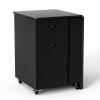 Belandi Foldable Manicure Table Nail Table,Folding Nail Desk Station for Nail Tech w/Electric Downdraft Vent,Lockable Wheels,Foldable Nail Arm Rest,Storage Drawers,Wooden Handles(Black) view 4