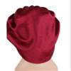 2 Pcs Extra Large Size Women Satin Bonnet Sleep Cap Silk Feeling Shower Cap Hair Scarf Wrap (Black Burgundy Hot Pink) (Burgundy) view 2
