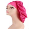 2 Pcs Extra Large Size Women Satin Bonnet Sleep Cap Silk Feeling Shower Cap Hair Scarf Wrap (Black Burgundy Hot Pink) (Hot Pink) view 1