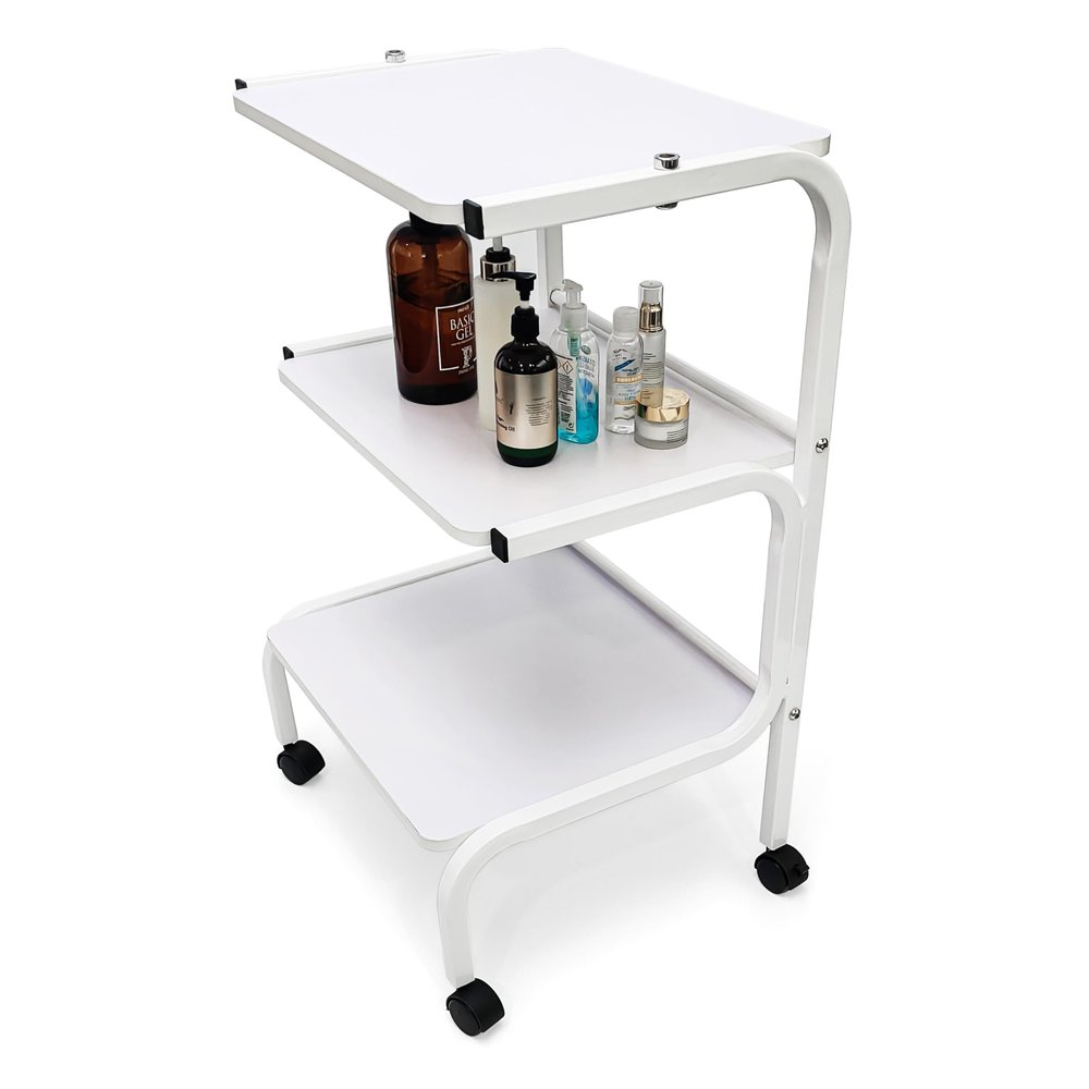 Elitzia Beauty Salon Spa Esthetician Trolley with Wheels Storage Rolling Cart 3 Layers 15KG Weigh Capacity ETTRO01