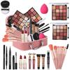 Delymol All in One Makeup Kit for Teen Girls - 2X16 Colors Eyeshadow, Liquid Foundation, Eyeliner Pencils, Contouring Stick, Lip Gloss, Eyebrow Pencils & 8pcs Makeup Brushes (Pink) view 1