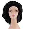 2 Pcs Extra Large Size Women Satin Bonnet Sleep Cap Silk Feeling Shower Cap Hair Scarf Wrap (Black Burgundy Hot Pink) (Black) view 1