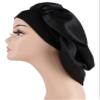 2 Pcs Extra Large Size Women Satin Bonnet Sleep Cap Silk Feeling Shower Cap Hair Scarf Wrap (Black Burgundy Hot Pink) (Black) view 2